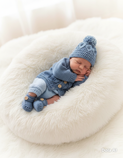 "Oregano” 4 Piece Set Knitting pattern for Reborn doll 16-22” or 0-3 Mth Old Baby