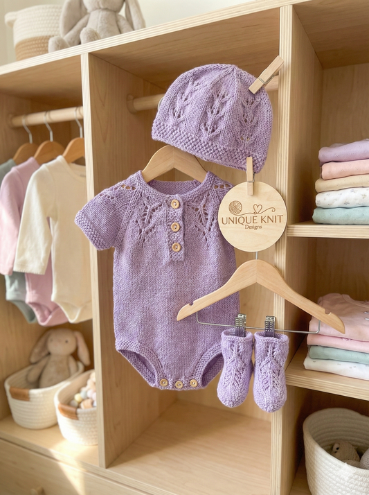 "Cherub" Romper knitting pattern for reborn doll 16-22" or 0-3 Month old baby