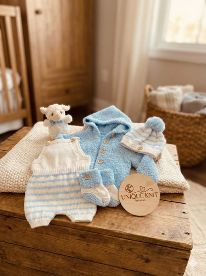 "Topaz” 4 Piece Set Knitting pattern for Reborn doll 18-22” or 0-3 Mth Old Baby