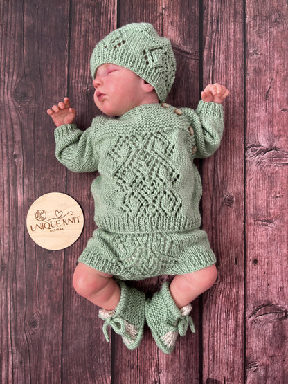 "Jordan” 4 Piece Knitting pattern set for Reborn doll 16 -22” or 0-3 Month Old Baby