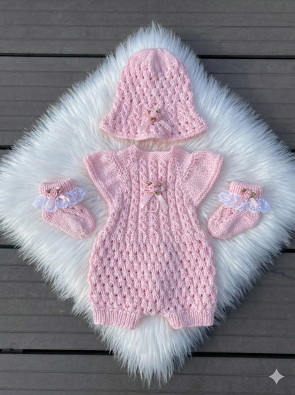 "Ruffle” Romper Knitting pattern for Reborn doll 16 -22” or 0-3 Month Old Baby