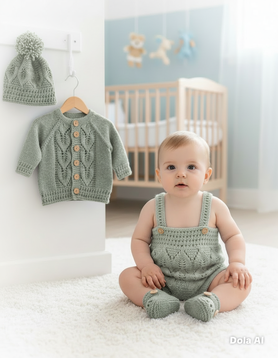 "Oregano” 4 Piece Set Knitting pattern for Reborn doll 16-22” or 0-3 Mth Old Baby