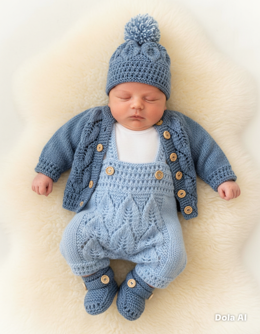 "Oregano” 4 Piece Set Knitting pattern for Reborn doll 16-22” or 0-3 Mth Old Baby