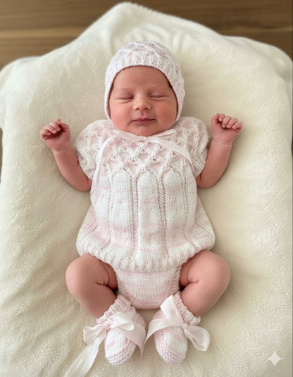 "Sugar & Spice” Multi-piece Knitting pattern for Reborn doll 16 -22” or 0-3 Month Old Baby