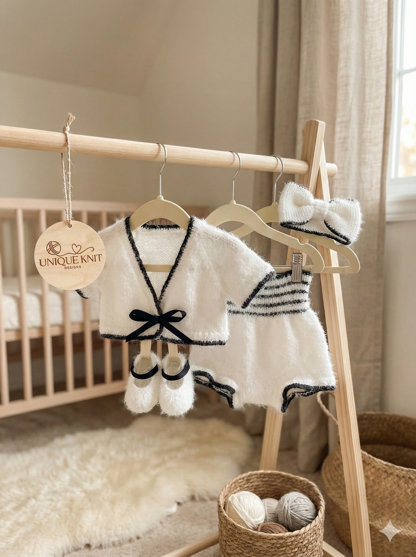 "Carmen” 4 Piece Knitting pattern set for Reborn doll 16 -22” or 0-3 Month Old Baby