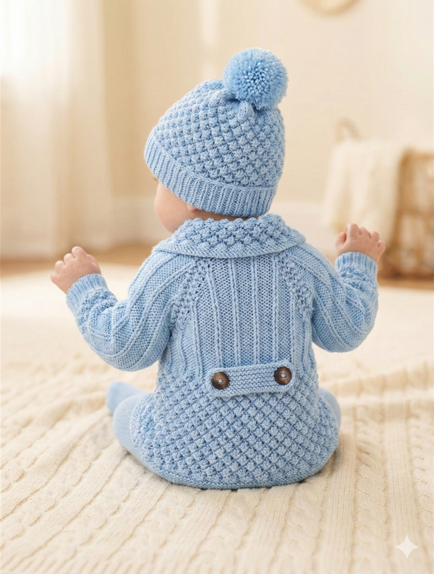 "Enchanted” 3 Piece Coat Set Knitting pattern for Reborn doll 16-22” or 0-3 Month Old Baby