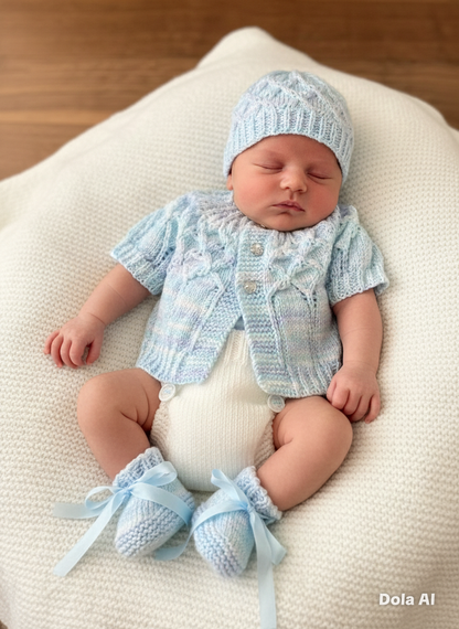 "Sugar & Spice” Multi-piece Knitting pattern for Reborn doll 16 -22” or 0-3 Month Old Baby