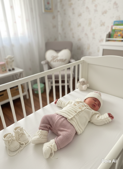 "Rowan” 4 Piece Set Knitting pattern for Reborn doll 16-22” or 0-3 Mth Old Baby