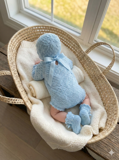 "Freyja” Romper Knitting pattern for Reborn doll 19 -24” or 0-6 Month Old Baby