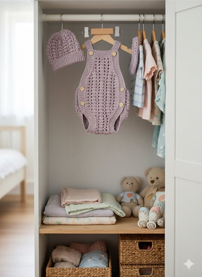 "Autumn” Romper Knitting pattern for Reborn doll 16 -22” or 0-3 Month Old Baby