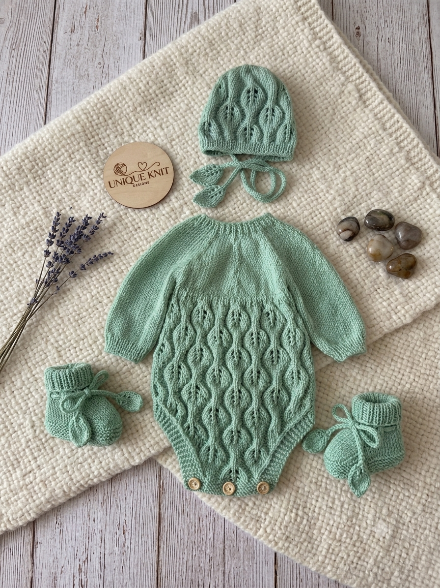 "Eden” 3 Piece Knitting pattern set for Reborn doll 16-22” or 0-3 Month Old Baby