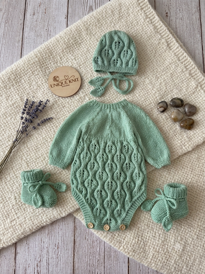 "Eden” 3 Piece Knitting pattern set for Reborn doll 16-22” or 0-3 Month Old Baby
