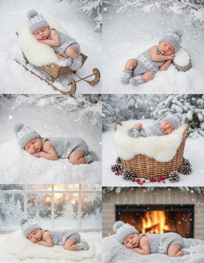"Snowflake” Romper Knitting pattern for Reborn doll 16 -22” or 0-3 Month Old Baby