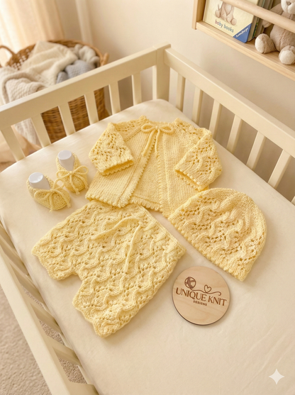 "Ivy” 4 Piece Set Knitting pattern for Reborn doll 16-22” or 0-3 Month Old Baby
