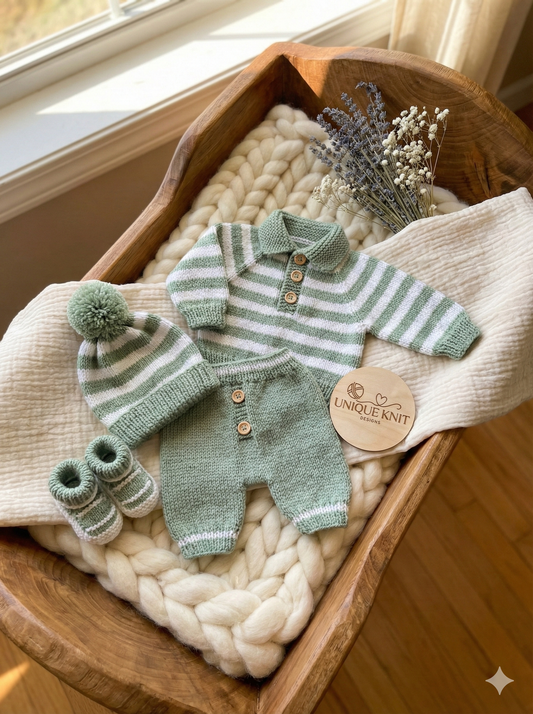 "Chestnut” Shorts and top Knitting pattern set for Reborn doll 16 -22” or 0-3 Mth Old Baby