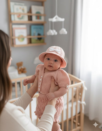 "Apricot” 4-piece set knitting pattern for Reborn doll 16 -22” or 0-3 Month Old Baby