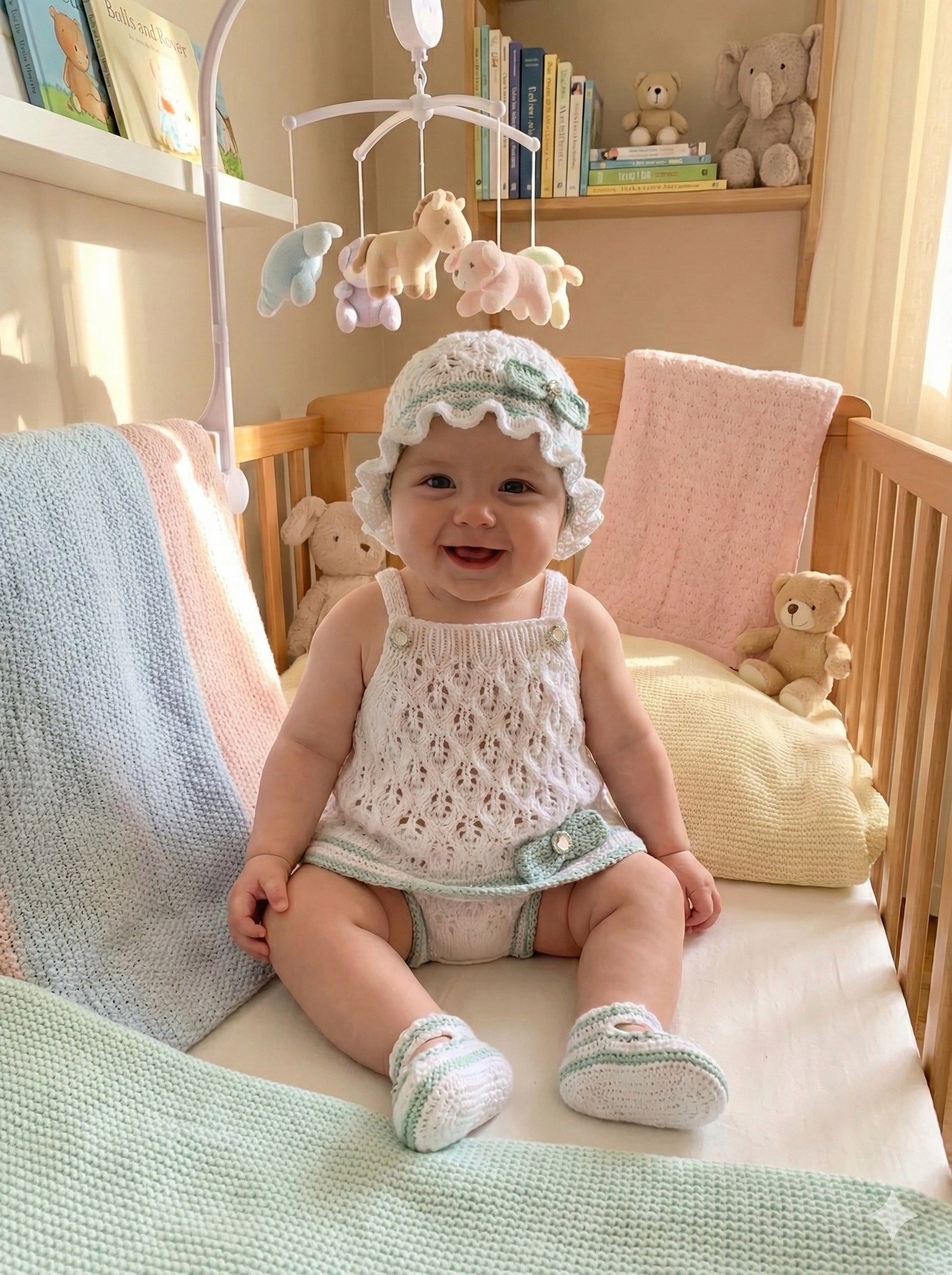 "Olive” 4 Piece Set Knitting pattern for Reborn doll 16-22” or 0-3 Month Old Baby