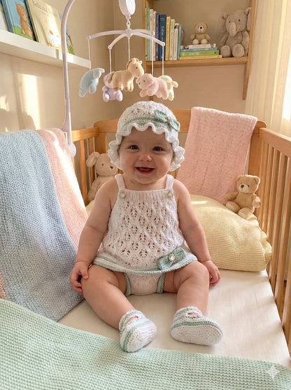 "Olive” 4 Piece Set Knitting pattern for Reborn doll 16-22” or 0-3 Month Old Baby