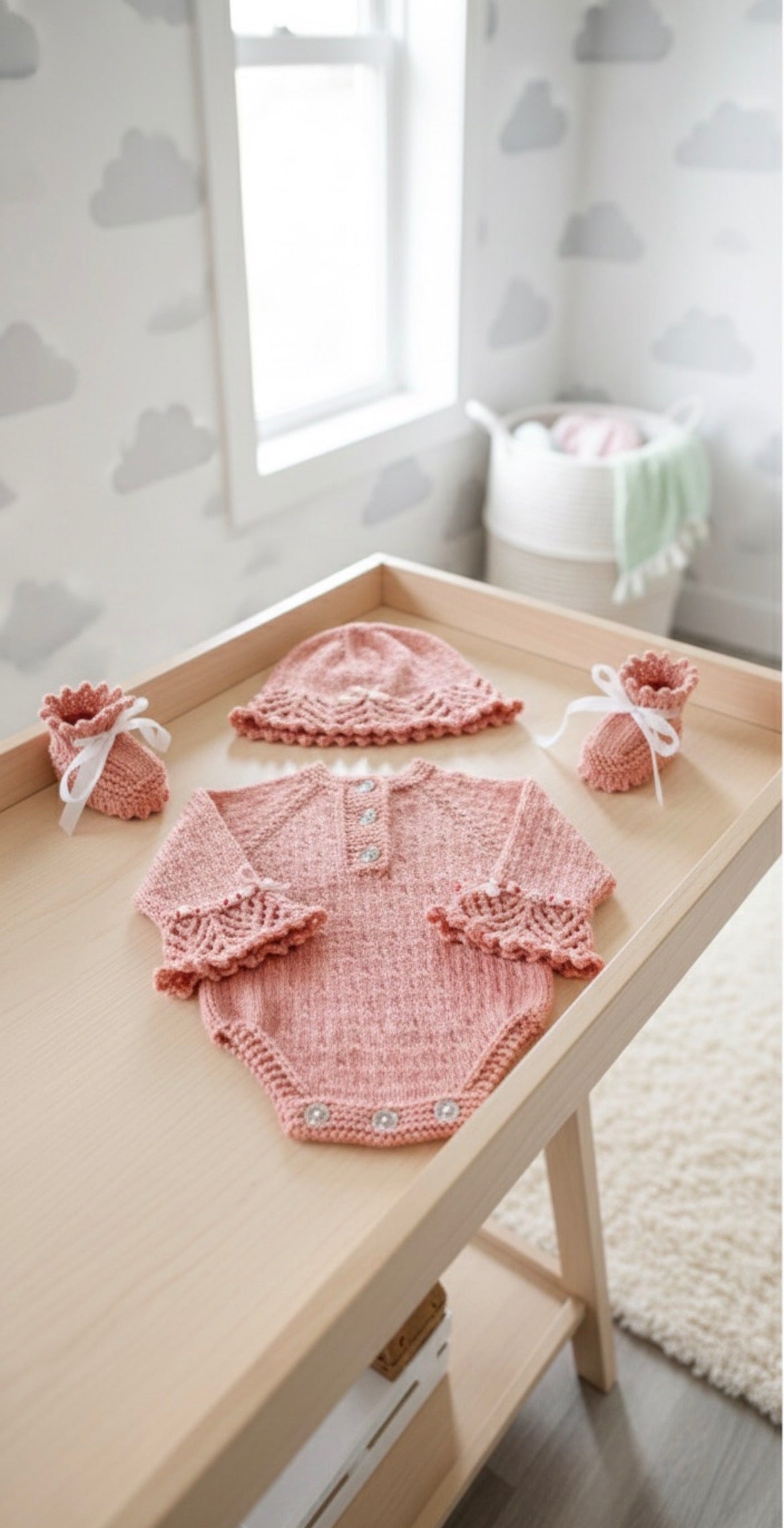 "Chelsea" Romper knitting pattern for reborn doll 16-22" or 0-3 Month old baby