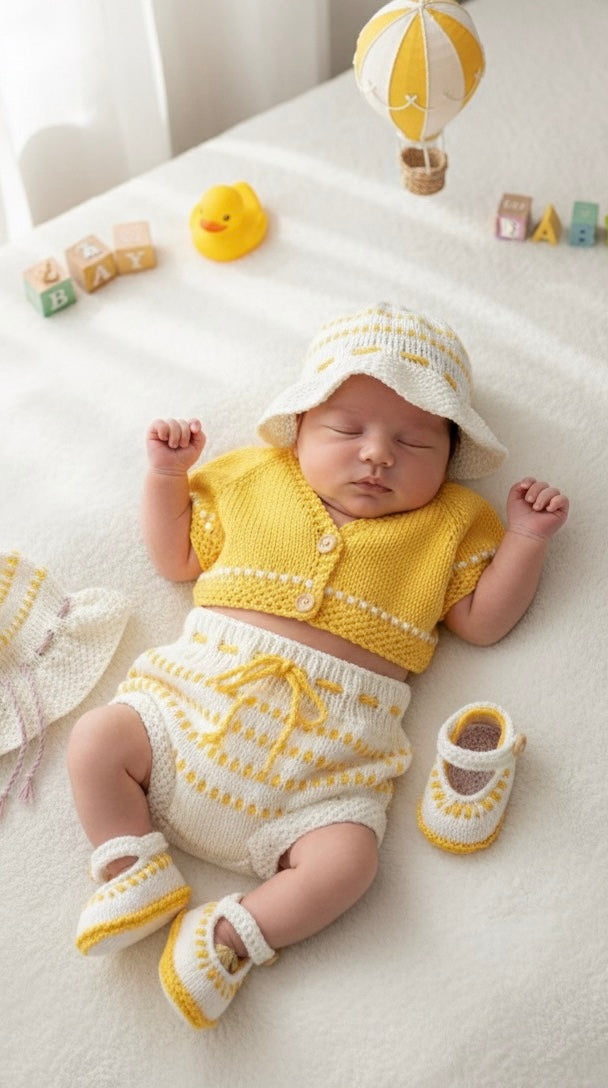 "Brook” 5 piece knitting pattern set for a reborn doll 16 -22” or 0-3 Month Old Baby
