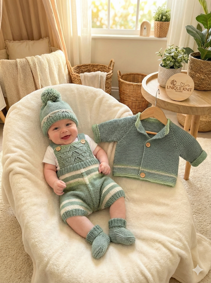 "Capri ” 4 Piece Set Knitting pattern for Reborn doll 16-22” or 0-3 Mth Old Baby
