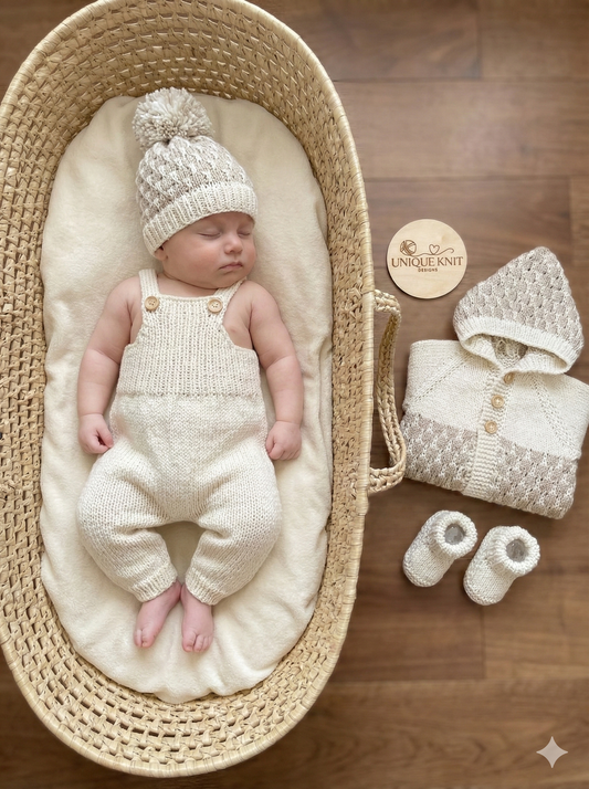 "Popcorn” 4 Piece set Knitting pattern for Reborn doll 16 -22” or 0-3 Month Old Baby