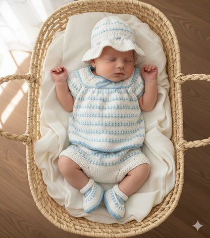 "Brook” 5 piece knitting pattern set for a reborn doll 16 -22” or 0-3 Month Old Baby