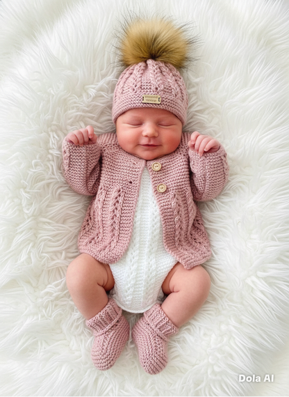 "Sugarplum” 4 piece set -NEW with 8 size options from premature to 24 Months