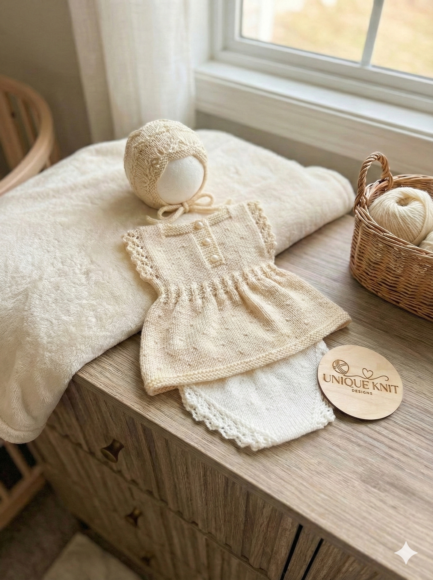 "Cinderella” 4 piece Knitting pattern for Reborn doll 16 -22” or 0-3 Month Old Baby