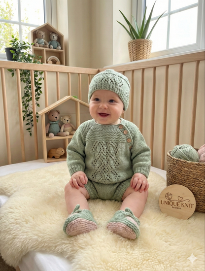 "Jordan” 4 Piece Knitting pattern set for Reborn doll 16 -22” or 0-3 Month Old Baby