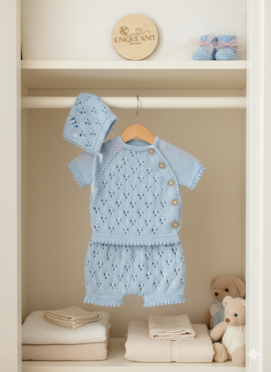 "Britney" 4 piece knitting pattern for reborn doll 16-22" or 0-3 Month old baby