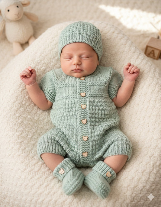 "Mango" Romper knitting pattern for reborn doll 16-22" or 0-3 Month old baby