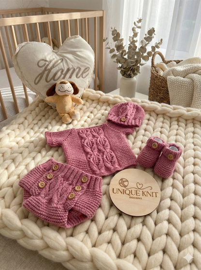 "Orchid ” Set Knitting pattern for Reborn doll 16 -22” or 0-3 Mth Old Baby