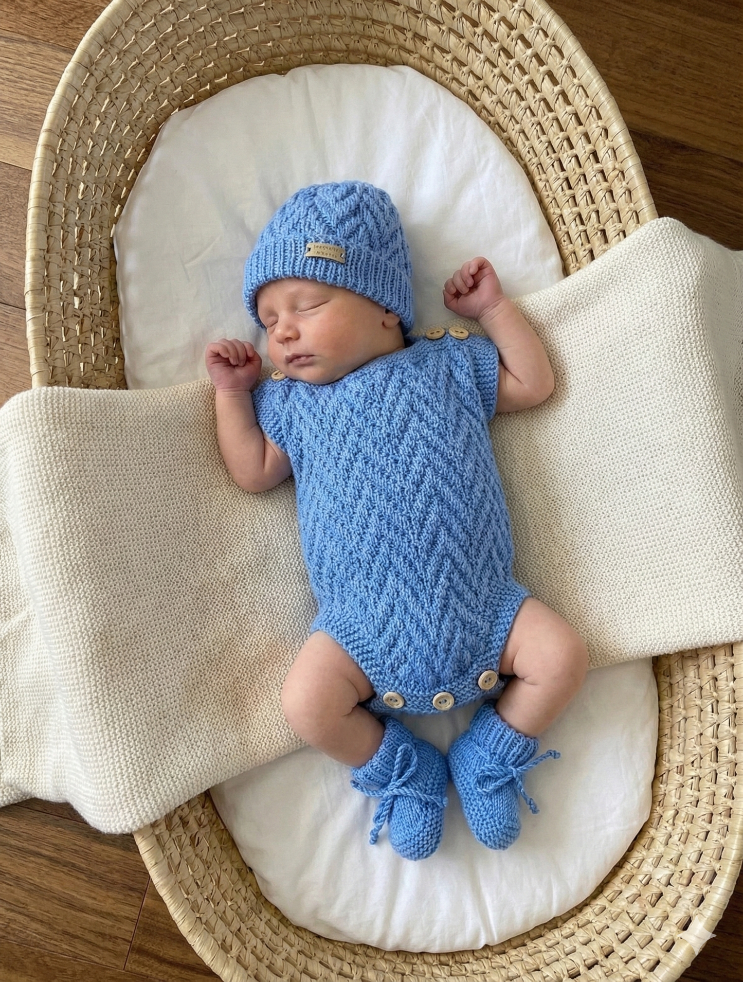 "Neptune” Romper Knitting pattern for Reborn doll 16 -22” or 0-3 Month Old Baby