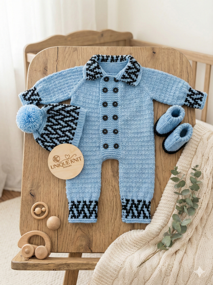"Fudge” Romper Set Knitting pattern for Reborn doll 16-22” or 0-3 Month Old Baby
