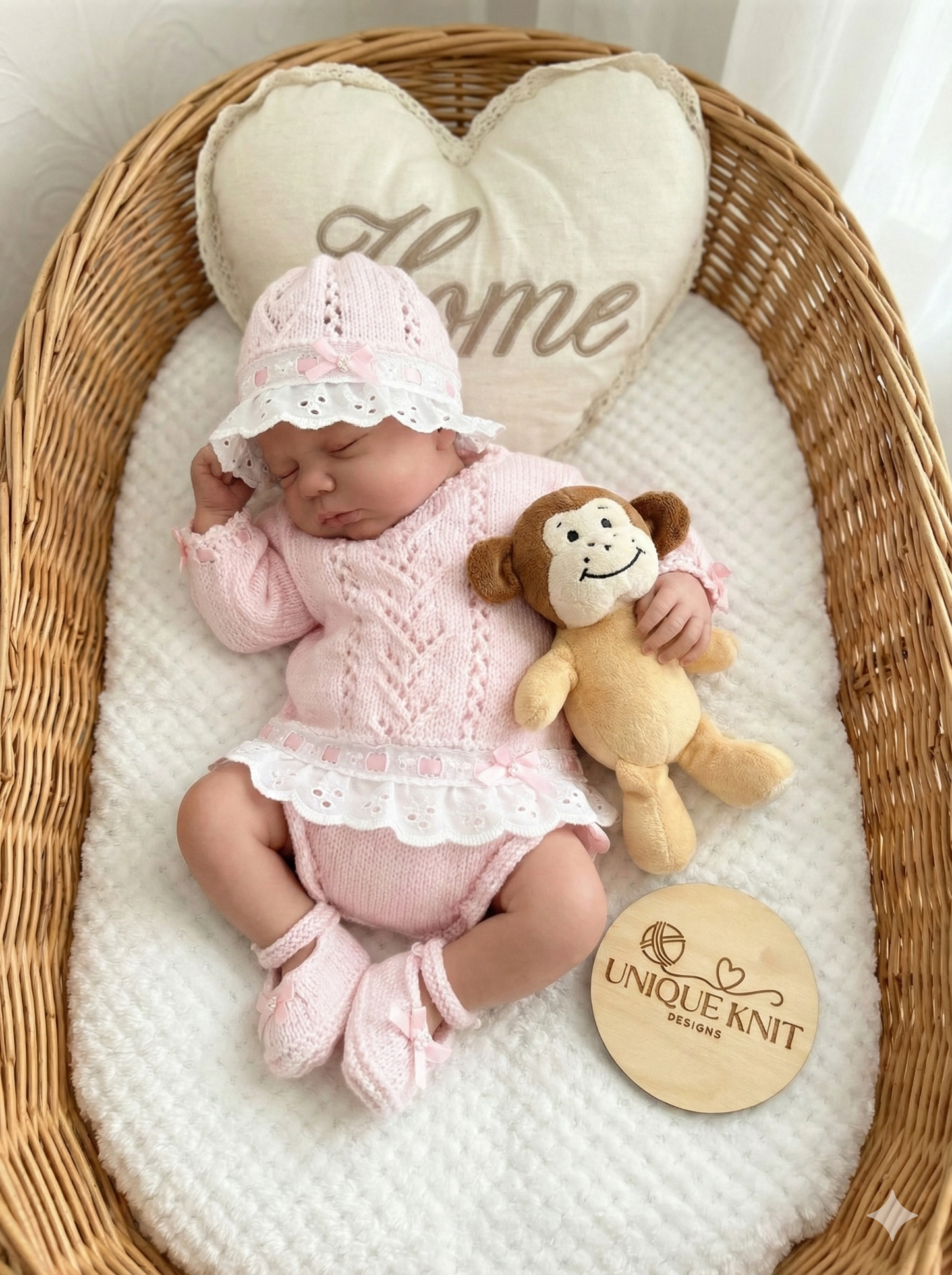 "Sweetpea ” Angel Set Knitting pattern for Reborn doll 16 -22” or 0-3 Mth Old Baby