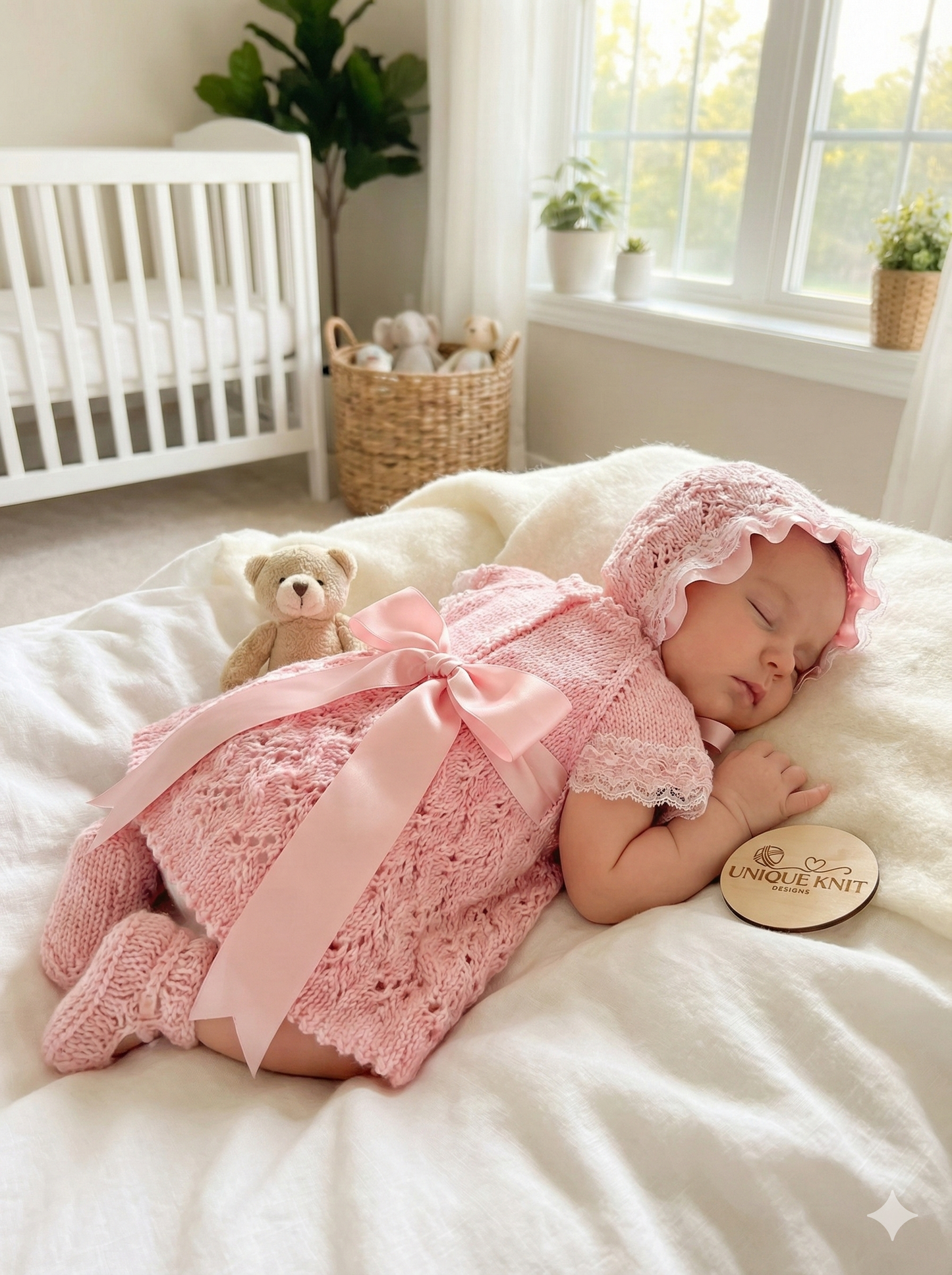 "Sakura” Dress set knitting pattern for Reborn doll 16 -22” or 0-3 Mth Old Baby