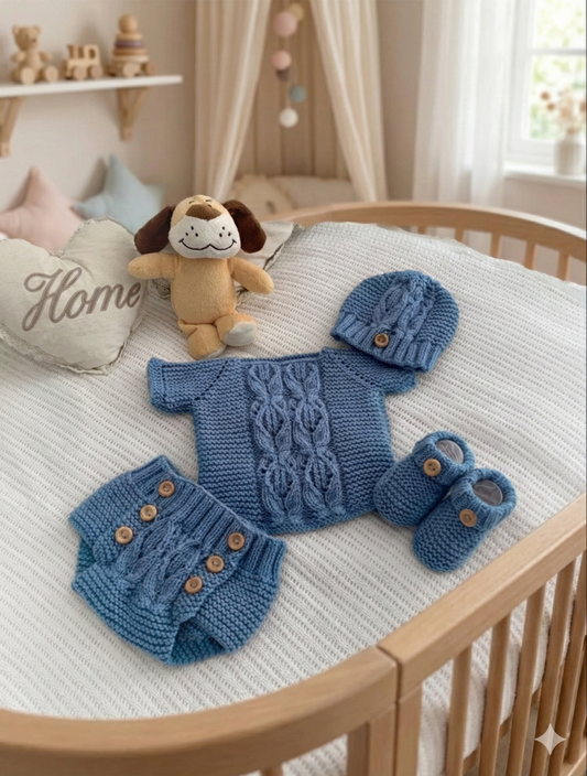 "Orchid ” Set Knitting pattern for Reborn doll 16 -22” or 0-3 Mth Old Baby