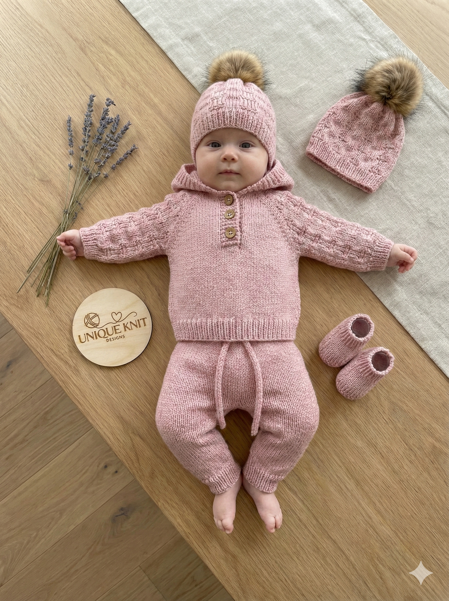"Dubai” 4 Piece Knitting pattern set for Reborn doll 16 -22” or 0-3 Month Old Baby