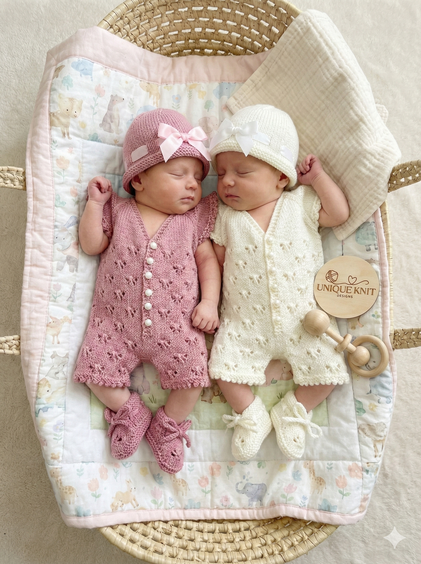 "Victoria" Playsuit knitting pattern for reborn doll 16-22" or 0-3 Month old baby