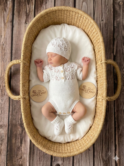 "Pistachio" Romper knitting pattern for reborn doll 16-22" or 0-3 Month old baby