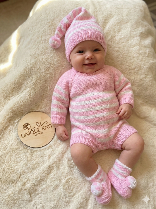 "Peaches & Cream” Romper Set Knitting pattern for Reborn doll 16 - 22” or 0-3 Mth Old Baby