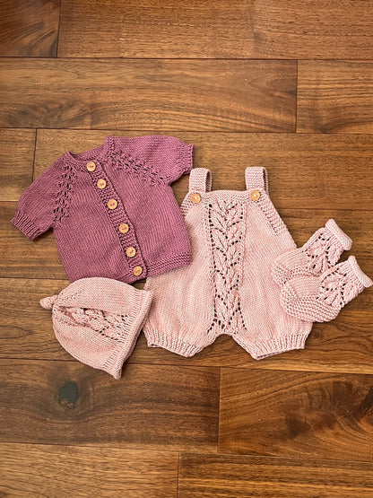 "Fern” 4 Piece Knitting pattern set for Reborn doll 16 -22” or 0-3 Month Old Baby