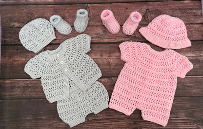"Malibu” Multi Piece set knitting pattern for reborn doll 16-22" or 0-3 month old baby