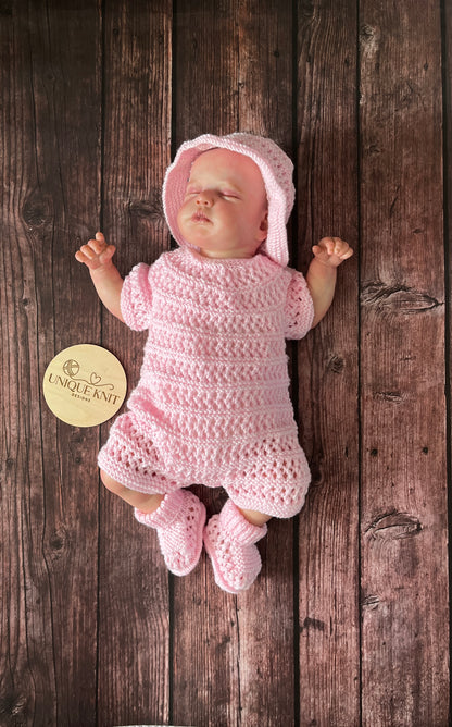 "Malibu” Multi Piece set knitting pattern for reborn doll 16-22" or 0-3 month old baby