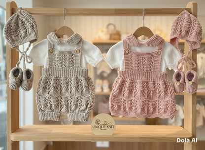 "Tim & Kim ” Multi Piece  twin set knitting pattern for reborn doll 16-22" or 0-3 month old baby
