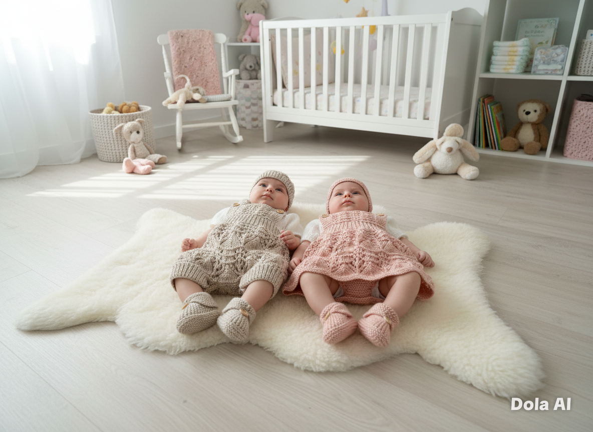 "Tim & Kim ” Multi Piece  twin set knitting pattern for reborn doll 16-22" or 0-3 month old baby