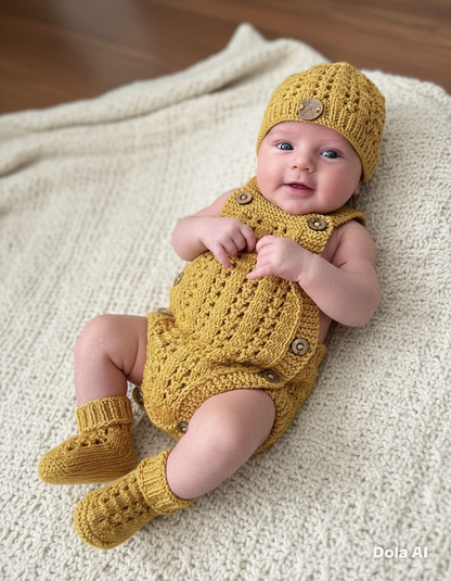 "Autumn” Romper Knitting pattern for Reborn doll 16 -22” or 0-3 Month Old Baby