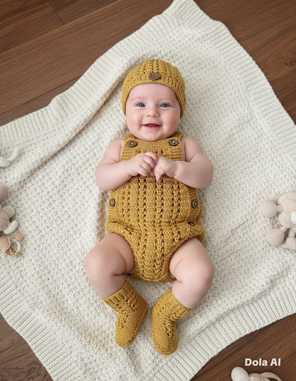 "Autumn” Romper Knitting pattern for Reborn doll 16 -22” or 0-3 Month Old Baby