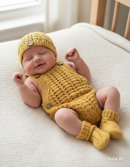 "Autumn” Romper Knitting pattern for Reborn doll 16 -22” or 0-3 Month Old Baby